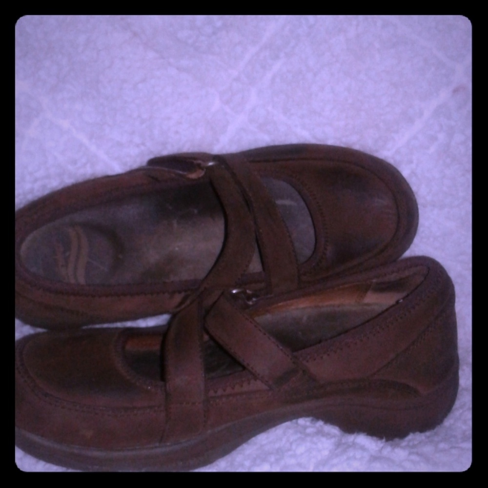 Brown suede Mary Janes
